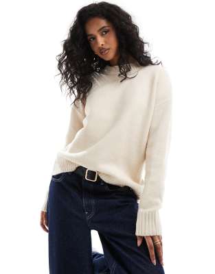 knitted sweater in ecru-White