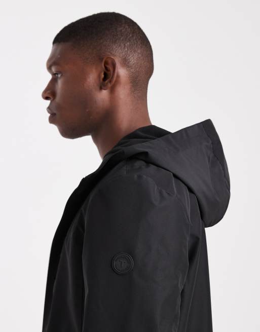 Threadbare - Kort windjack met capuchon en zakdetail in zwart, 5 van 5