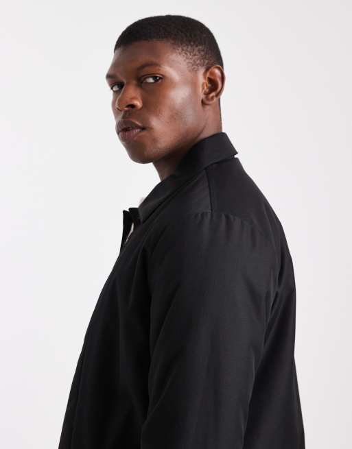 Threadbare – Kurzer Trenchcoat in Schwarz mit Knopfleiste, 4 von 5