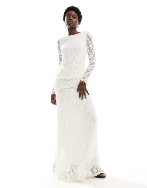 Threadbare lace long sleeve co-ord in cream - view 1