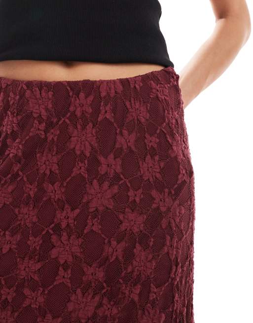 Threadbare lace maxi skirt in fig