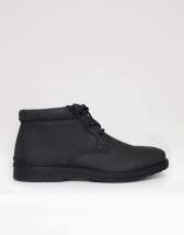 Bolongaro Trevor minimal lace-up boots in black faux leather size 12 Bolongaro Trevor minimal lace up boots in black faux leather  main image 2