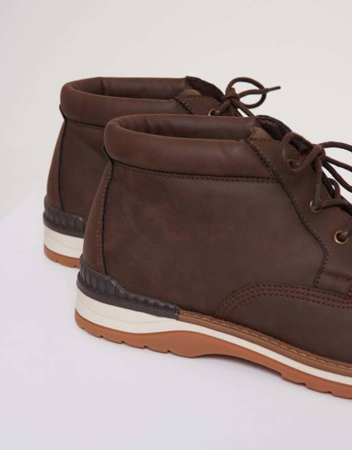 Threadbare Lace up casual boots in brown, 3 of 4