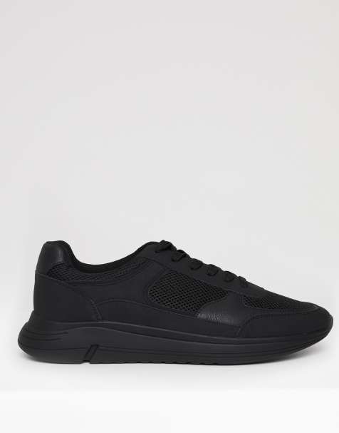 Threadbare Lace up casual trainers in black - view 1
