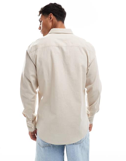 Threadbare – Langärmliges Hemd in Steinbeige, 4 von 4