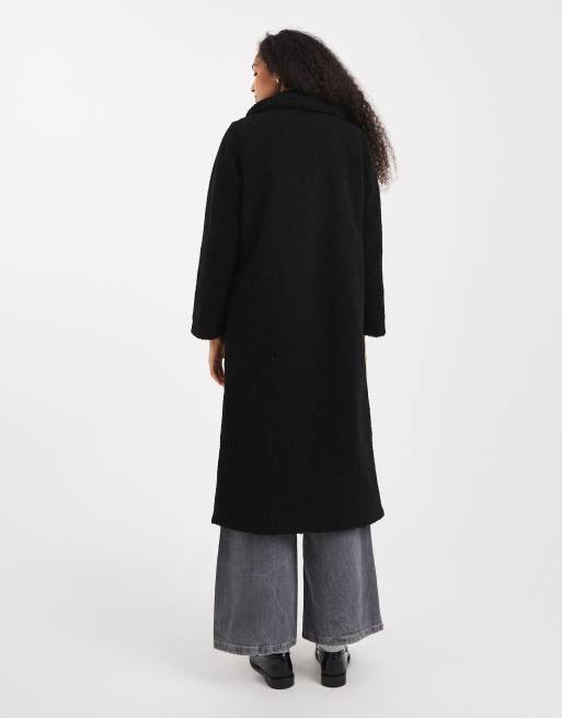 Threadbare – Langer Mantel aus Kunstpelz in Schwarz, 2 von 4