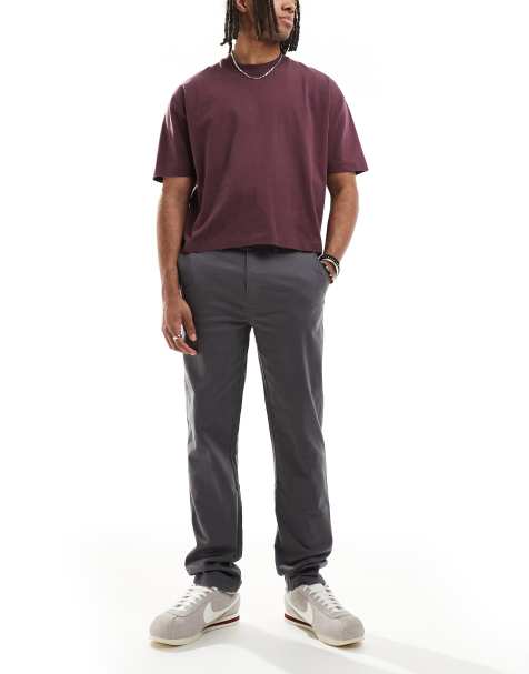 Threadbare 'laurito' cotton regular fit chino trousers with stretch in grey - view 1