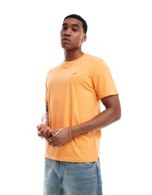 lemon embroidery T-shirt in orange