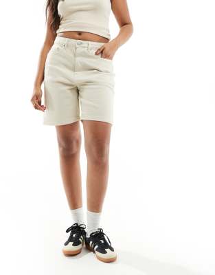 Threadbare Threadbare Leon denim jorts in off white