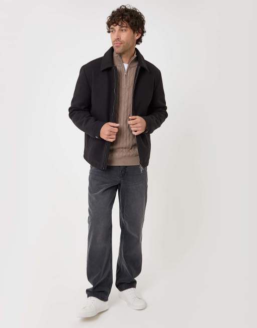 Threadbare Lightweight collared jacket in black, 3 of 5