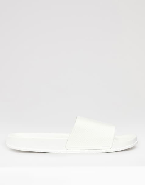 Threadbare Lightweight cushioned sliders in white - view 1