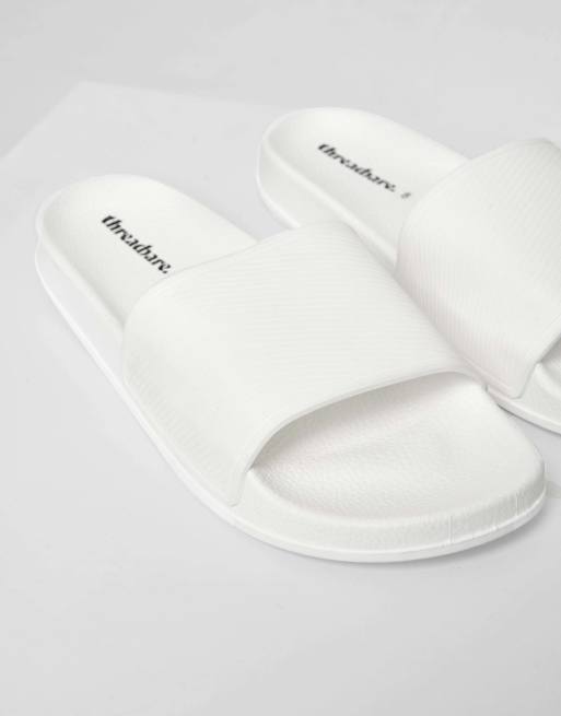 Threadbare Lightweight cushioned sliders in white, 4 of 4