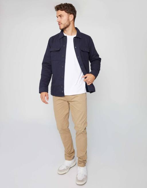 Threadbare Lightweight shacket in navy, 3 of 5