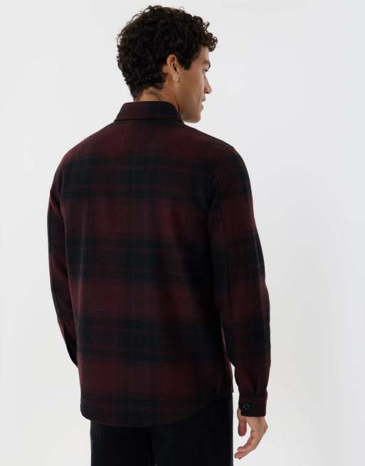 Threadbare Lightweight shacket with pockets in burgundy, 2 of 5