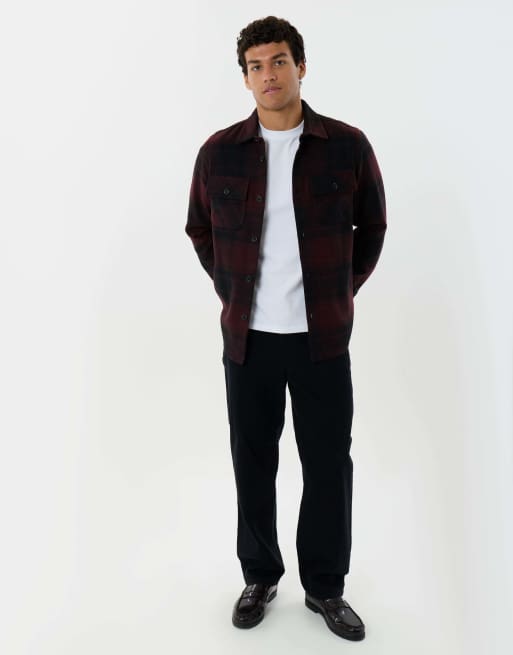 Threadbare Lightweight shacket with pockets in burgundy, 4 of 5