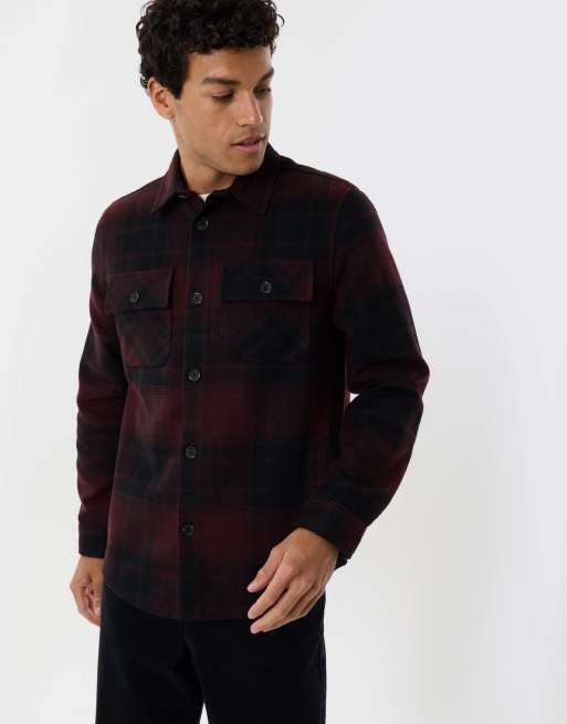 Threadbare Lightweight shacket with pockets in burgundy, 5 of 5