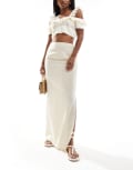 [Threadbare] Threadbare linen blend column maxi skirt in stone-Neutral 16 Neutral