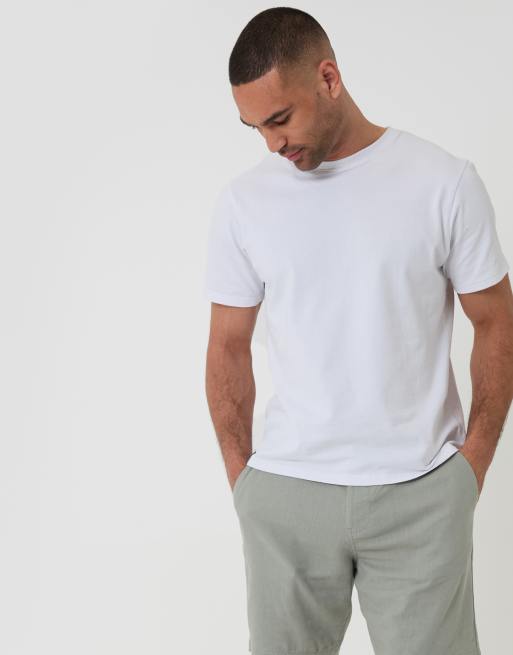 Threadbare Linen blend shorts with belt in pale green, 4 of 4
