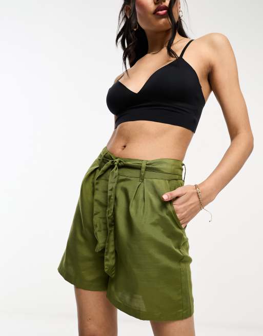 Asos khaki shorts sale