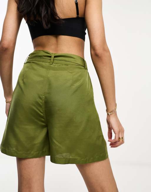 High waisted khaki deals bermuda shorts