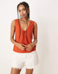 [Threadbare] Threadbare linen mix cami top in burnt orange 8 Burnt orange
