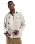 [Threadbare] Threadbare linen rich button down jacket in stone-Neutral S STONE