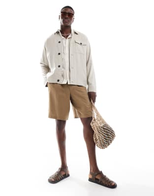 Threadbare Linen Rich Button Down Jacket
