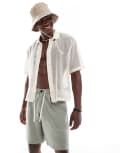 [Threadbare] Threadbare linen rich drawstring shorts in sage green W34 Sage green
