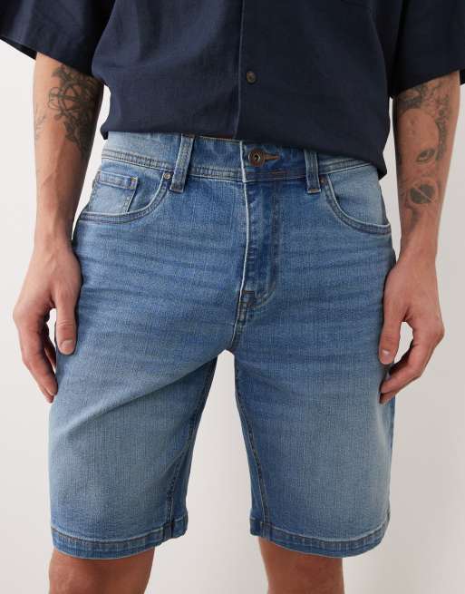 Threadbare – Ljusblå jeansshorts med tvättad finish, 5 av 5