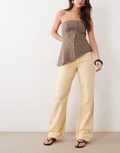 Threadbare – Ljusgula jeans med raka ben - view 1