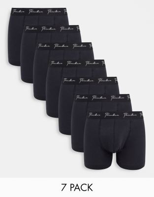 Threadbare lloyd 7 pack boxers with script logo in black | ASOS