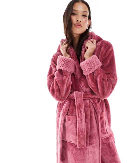 open lace back dress Cozy Plush Mid-Length Robe main image 0