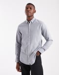 [Threadbare] Threadbare long sleeve oxford shirt in denim blue S BLUE