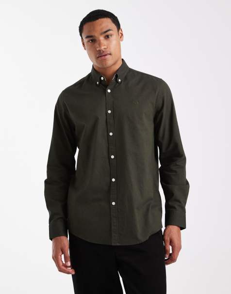 Threadbare long sleeve oxford shirt in khaki - view 1