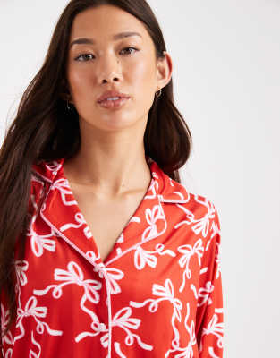Threadbare Long Sleeve Pajama In Red