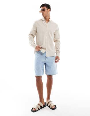 Threadbare Long Sleeve Shirt In Neutral