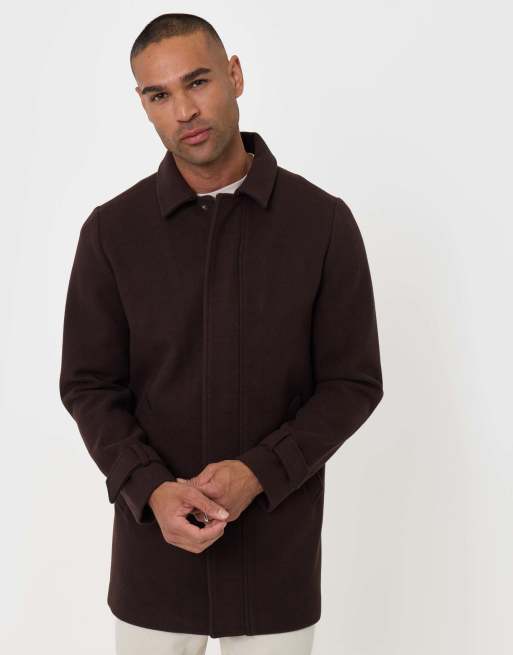 Threadbare Longline coat in chocolate brown, 4 of 5