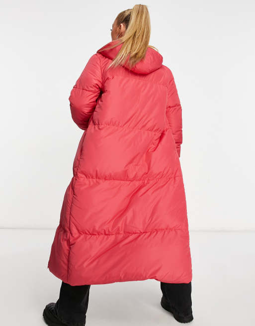 Threadbare longline puffer coat in sage green, 3 of 4
