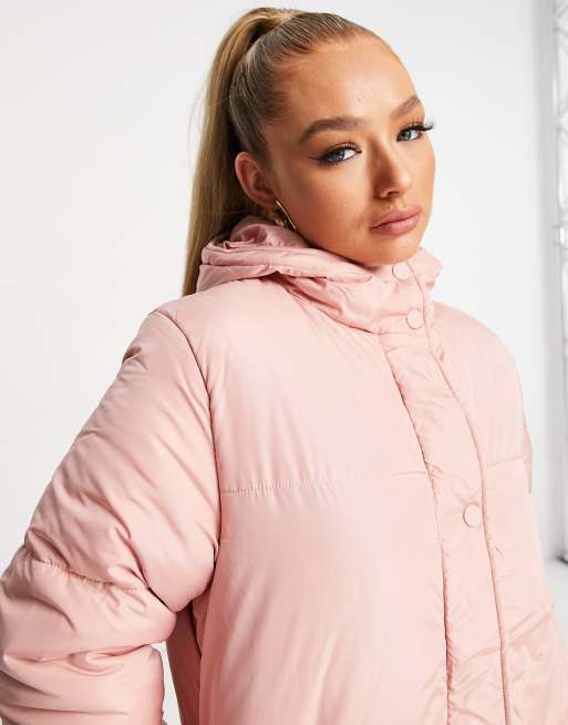 Pink puffer 2024 jacket asos