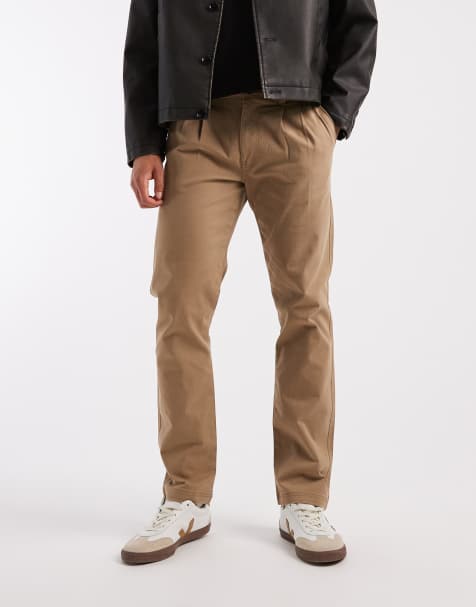 Threadbare loose fit chino trousers in dark stone