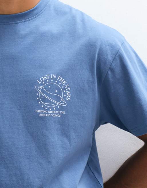 Threadbare Lost In The Stars back-printed relaxed fit t-shirt in vintage blue, 5 of 5