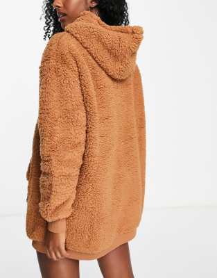 tan hoodie dress