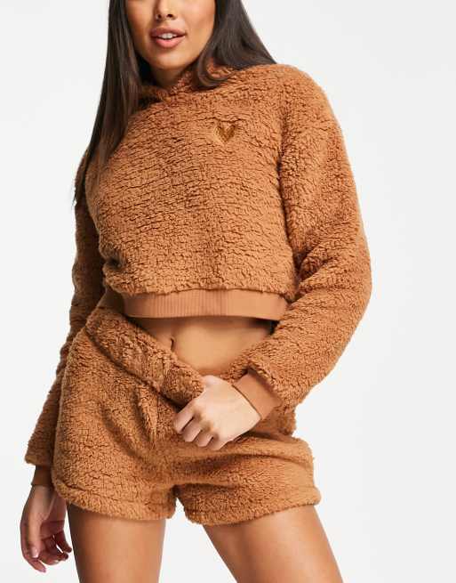 Threadbare lounge set in tan borg ASOS