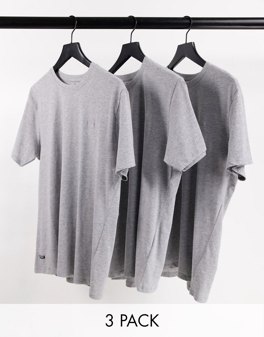 Threadbare – Lounge-T-Shirts in Grau im 3er-Pack
