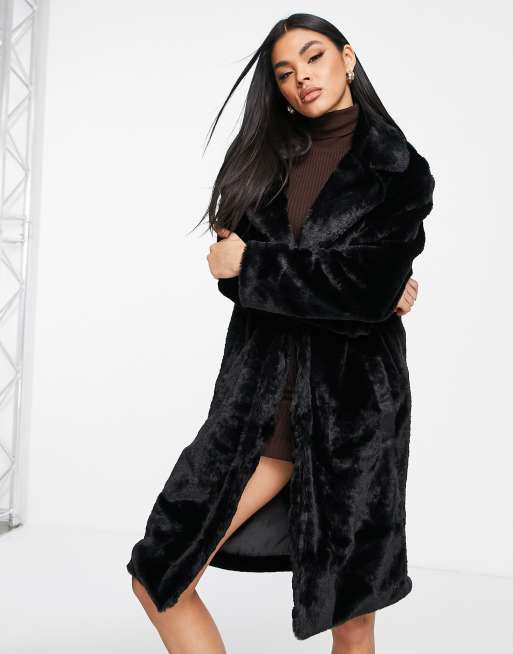 Asos black hotsell fur coat