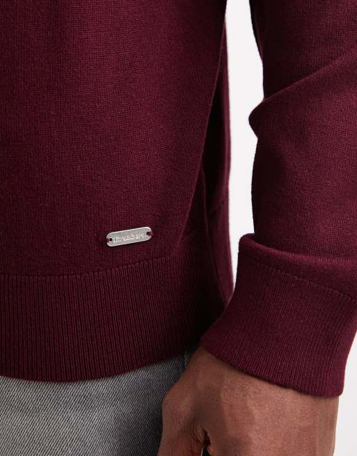Threadbare - Maglione bordeaux con zip corta, 5 di 5
