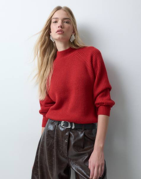 Threadbare maglione lavorato a maglia raglan rosso - view 1