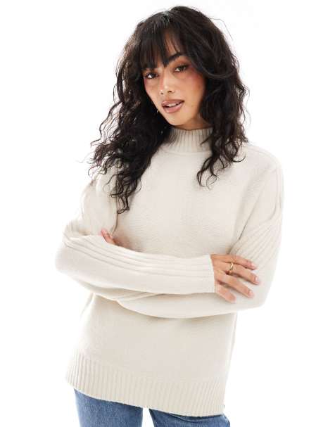 Threadbare - Maglione oversize accollato color avena - view 1