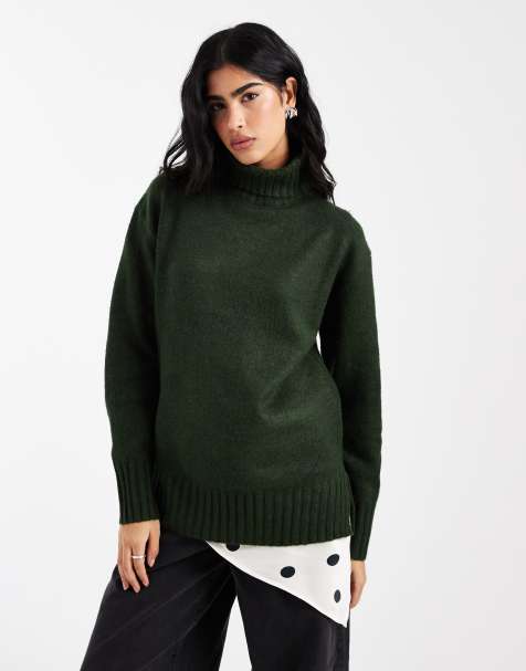 Threadbare - Maglione spesso color kaki con collo alto - view 1