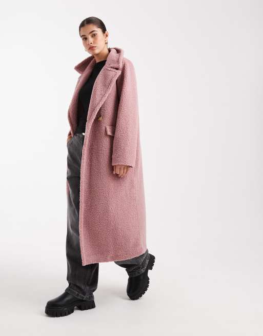 Threadbare - Manteau long en imitation peau de mouton - Rose, 3 de 4